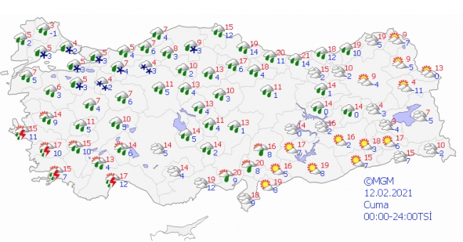 Sağanak, kar ve fırtına uyarısı